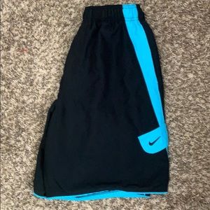 Nike Black & Skyblue athletic shorts